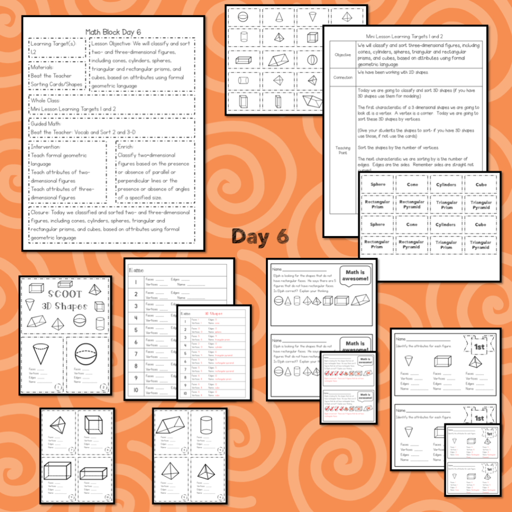 2D and 3D Figures Guided Math Lesson Plans 3.6A 3.6B 3.6E - iPohly INC